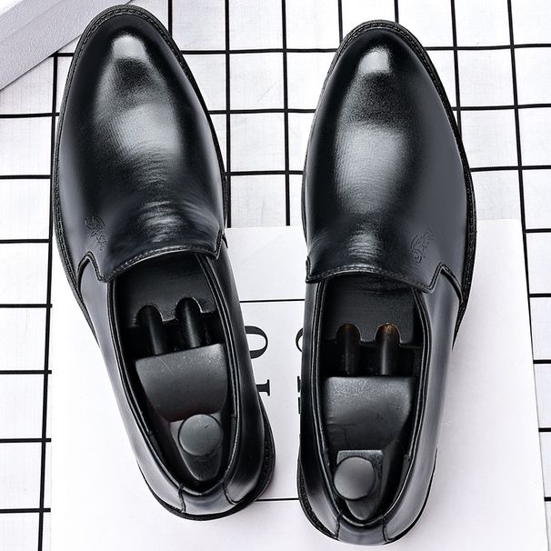 Men's Pointed-Toe Slip-On Dress Shoes – British-Inspired Casual & Business Loafers With Hidden Wedge Heel (Sizes 37-45, 2 Colors)_vogvips.com