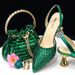 2023 European And American Cross-Border In-Stock Colorful Stone Bucket Handbag Matching Pointed Toe Women's Single Shoes_vogvips.com