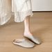 Grape Mom Same Slip-On Soft Genuine Leather Comfortable Mules Half Slippers For Women Spring Summer New Style_vogvips.com