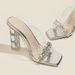 Transparent Crystal High Heels Sexy Rhinestone Sandals Chunky Heel Fairy New Square Toe Slides Outdoor Wear_vogvips.com