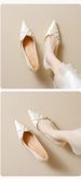 Pointed Single Shoes Women's Thin Heel Niche Design Cat Heel Cross Belt Shallow Mouth High Heels Soft Sole_vogvips.com