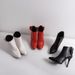 10cm High Heel Pointed Toe Short 40-43 44 45 46 47 48 Extra Large Size Women's Bare Boots_vogvips.com