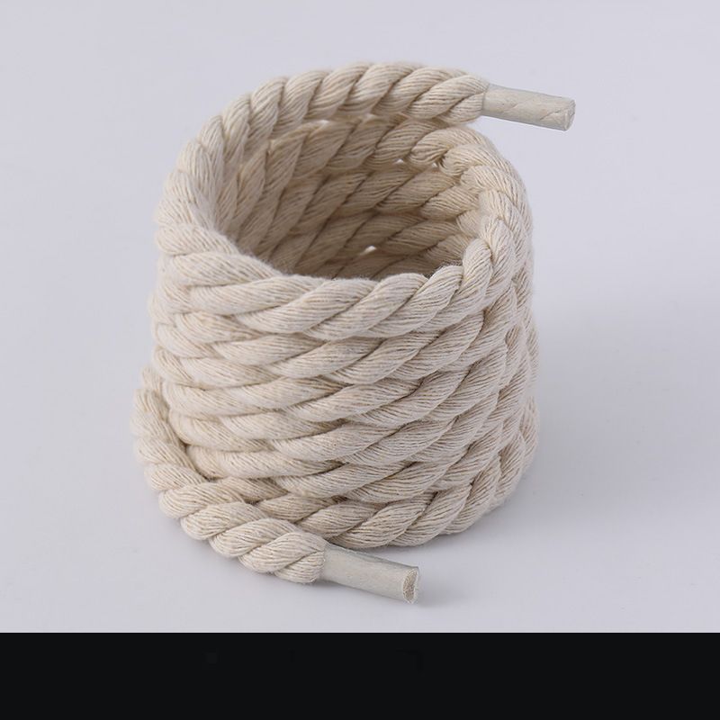Shoe Accessories rope shoelaces thick round black warrior black beige shoelace rope a pair_vogvips.com