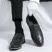 New Fashion Men's British Black Business Casual Loafer Shoes Daily Driving Office Leather Shoes One Foot Pedal Lazy Brown Banquet Dress Wedding Men's_vogvips.com