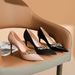 JC Women's High Heels Spring/Autumn Nude Pointed Toe Low Cut Rhinestone Trimmed Stiletto Sexy Single Shoes_vogvips.com