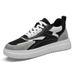 Height-increasing Leisure Sports Board Shoes Two-layer Cowhide Splicing Mesh White Shoes_vogvips.com