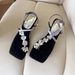 High-end Sense Strap Flower Square Toe Elegant Fashion Sandals For Women Summer Outdoor Simple Exquisite Roman Shoes_vogvips.com