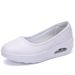 Nurse Shoes Breathable Platform Elevating Shoes Women's Leather Air Cushion White Casual Pumps_vogvips.com