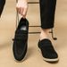 2024 Spring And Autumn New Men's Suede Leather Shoes Size 38-46 Soft Sole Slip-On Suit Loafers_vogvips.com