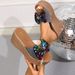Women’s Shoes Sequined Bow Platform Sandals For Women Summer New Large Size Thick Bottom Flip Flops Size 43_vogvips.com