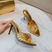 Rhinestone Metal Buckle High Heels Thin Heel Pointed New Open Toe Pleated Patent Leather Sandals For Women Summer 2025_vogvips.com