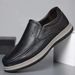 New Style Simple Casual Leather Men's Slip-On Shoes Business Breathable Loafers_vogvips.com