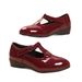Women's Retro Velcro Leather Shoes Pointed Toe Wedge Heel Spring Hollowed Out Plus Size_vogvips.com