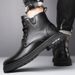 European Warm Series Autumn Winter Martin Simple High-top Thick-soled Outdoor Work Boots Versatile Fashion Trendy Casual Men's Shoes_vogvips.com