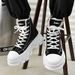 Men's Shoes new style shoes thick soled canvas couple shoes closed toe high top large size women's shoes suede snow boots_vogvips.com