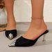Metal Pointed Toe Wrapped Lazy Half Slippers Women Ing New Styles Of Slim Heels And High Heeled Sandals For Outdoor_vogvips.com