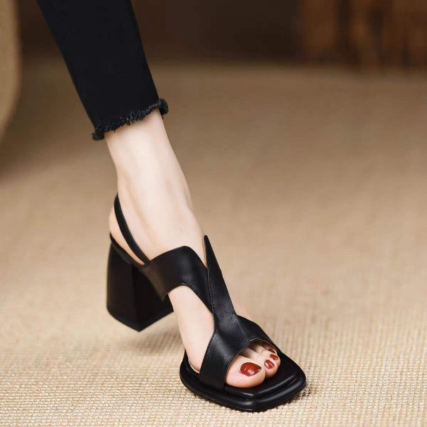 2025 Summer New European American Black Height-Increasing 7.5cm Strap Sandals For Women With Waterproof Platform And_vogvips.com