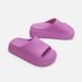 Women's Khaki Green Rubber Sports Sandals Thick Soled Slippers Outdoor Beach Shoes For Summer_vogvips.com