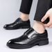 Euro Step Leather Summer Hollow Business Formal Casual British Style Men's Brogue Wedding Shoes_vogvips.com