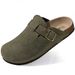Kidmi Men' Suede Cork Footbed Clog For Women Soft Leather Adjutable Buckle Slip-on Potato Shoe Sandal Beach_vogvips.com