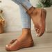 Fashionable Floral Wedge Sandals For Women 2026 Southeast Asia Foreign Trade Large Size Thick-Soled Hollow Out Open-Toe_vogvips.com
