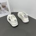 Panda Round Toe Thick Soled White Shoes New Chic Big Head Bread Student Campus Sneakers_vogvips.com
