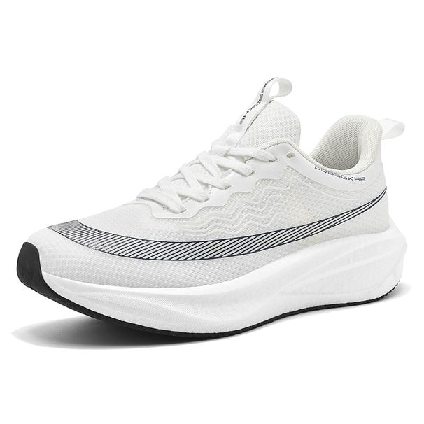 Teenagers Breathable Glow Mesh Shoes For Men Sports Sneakers Women Absorption Carbon Plate Trainer Running Shoes Free Shipping_vogvips.com