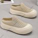 Summer Breathable Mesh Sneakers For Ladies Soft Sole Women S Casual Slip On Mules Slippers Flat Bottom Vulcanize Shoes_vogvips.com