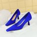 6183-3 Korean Version Fashionable Minimalist High Heels, Suede Surface, Shallow Mouth, Square Toe, Slim Fit, Versatile_vogvips.com