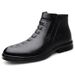 Men's Shoes Casual Leather Shoes Men's Soft-soled Lazy Shoes Warm Velvet Short Boots High-top Tooling Shoes Leather Shoes_vogvips.com