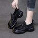 2025 Autumn New Handmade Soft Leather For Women, Thick Bottom Versatile Set, Round Head Casual Women's Single Shoes_vogvips.com
