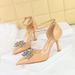 8323-K51 European And American Style Fashion Party Stiletto Hollow High Heels Shallow Mouth Pointed Toe Rhinestone Knot_vogvips.com