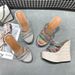 Women’s Shoes Wedge Heels Summer Model Catwalk 16CM Strap Thick Soled Shoes Straw Rope Bottom_vogvips.com