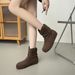 Weiwei Girl 598 Retro Internal Height Increase Slouch For Women Autumn Winter Slimming Western Short Round Toe Slip-On_vogvips.com