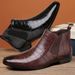 Men's Chelsea Boots Square Head Shoes Men's Shoes Cowboy Boots Vintage Martin Boots Men's_vogvips.com