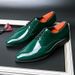 Euro Step 2025 Green Men Brogue British Style Wedding Groom New Large Size Leather Shoes_vogvips.com