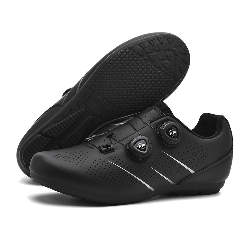 New Style Cycling Shoes With Locks, Double Buckle Lock Shoes, Men's And Women's Road Bicycle Power Shoes, Hard Bottom Mountain Bike Rubber Bottom_vogvips.com
