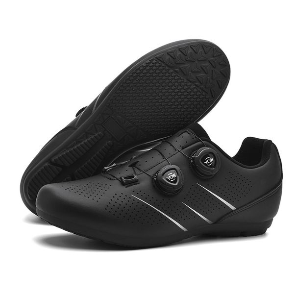 New Style Cycling Shoes With Locks, Double Buckle Lock Shoes, Men's And Women's Road Bicycle Power Shoes, Hard Bottom Mountain Bike Rubber Bottom_vogvips.com