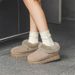 New Thickened Fur Tazite Snow Boots For Women, Featuring A Combination Of Sheep Fur And Winter Plush Cotton Shoes With Short Sleeves_vogvips.com
