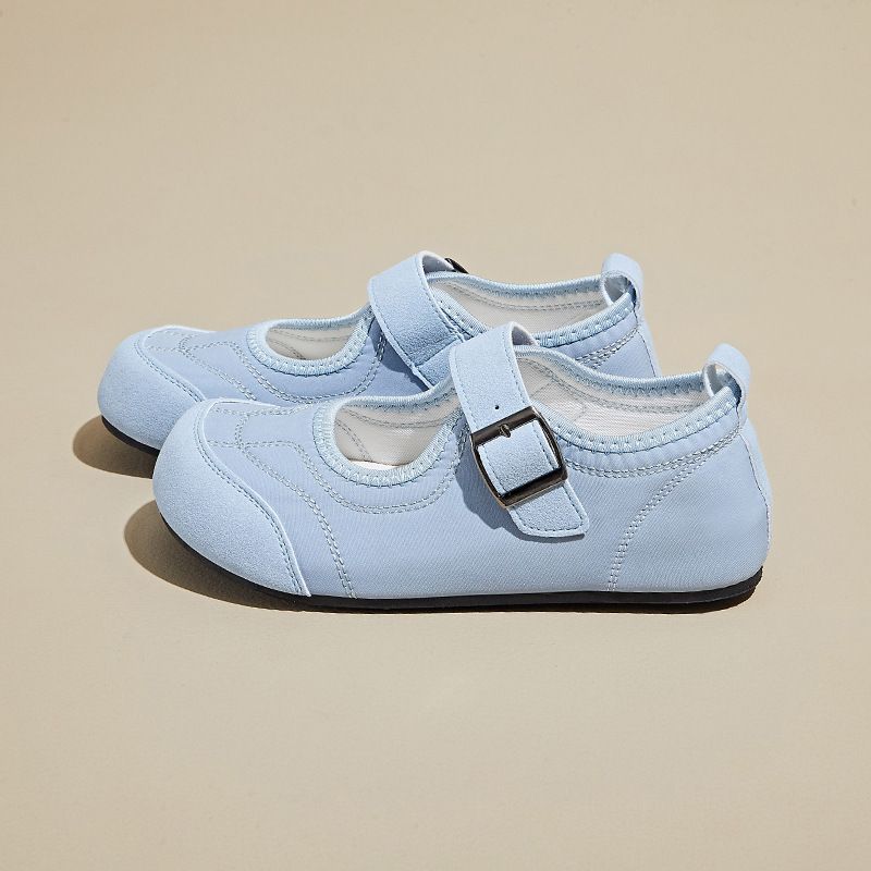 Breathable Velcro Mary Jane Flat Loafers Casual Shoes Comfortable And Sweet_vogvips.com