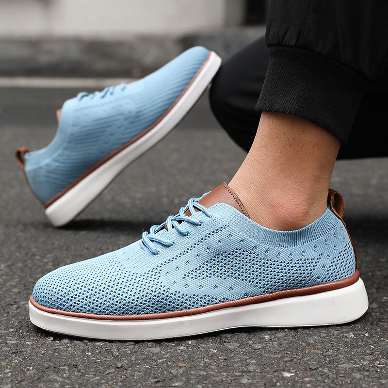 New Men's Knit Sneakers Lightweight Breathable Mh Casual Non-Slip Soft Sole Fashion Daily Wear Comfortable Walking_vogvips.com