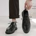 Euro Step Brogue Leather For Men, Formal Business High-End Sense, Height Increasing Casual Suit Shoes, Wedding Groom Shoes_vogvips.com