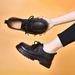 Round Toe Small For Women 2024 Top Layer Cowhide Lace-up Flats All-season Shoes Comfortable Soft Leather Loafers_vogvips.com