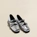Cowhide Version 6cm Hidden Wedge Square Toe Bowknot Belt Buckle Silver Mary Jane Single Soft Sole Ballet Shoes_vogvips.com