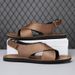 Hot Selling Sandals Summer Plus Size 48 New Made Of Genuine Leather, Men's Breathable Open Toe Outdoor Beach Shoes_vogvips.com