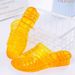 Women's Summer Crystal Plastic Transparent Wedge , Jelly-colored, Medium Heel, Thick-soled, Large Size, Non-slip Outdoor For Women_vogvips.com