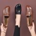 Women's Flat 2026 New Loafers British Style Small Spring And Autumn Soft Leather Deep-cut Women's Shoes_vogvips.com