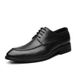 Classic Pointed Toe Dress Shoes With Hidden Wedge Heel For Business & Formal Occasions - Lightweight & Comfortable Oxford Style Lace-Up Shoes_vogvips.com