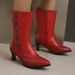 New Fashion Round Buckle Short Tube Knight Thick Medium Heel Women's 40-48 Large Size Boots_vogvips.com