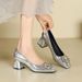 Sexy Toe Thick Bottom Women's 2025 Autumn New Shallow Mouth Medium Heel Women's Work Shoes Wear Comfortable Lightweight Fashionable_vogvips.com